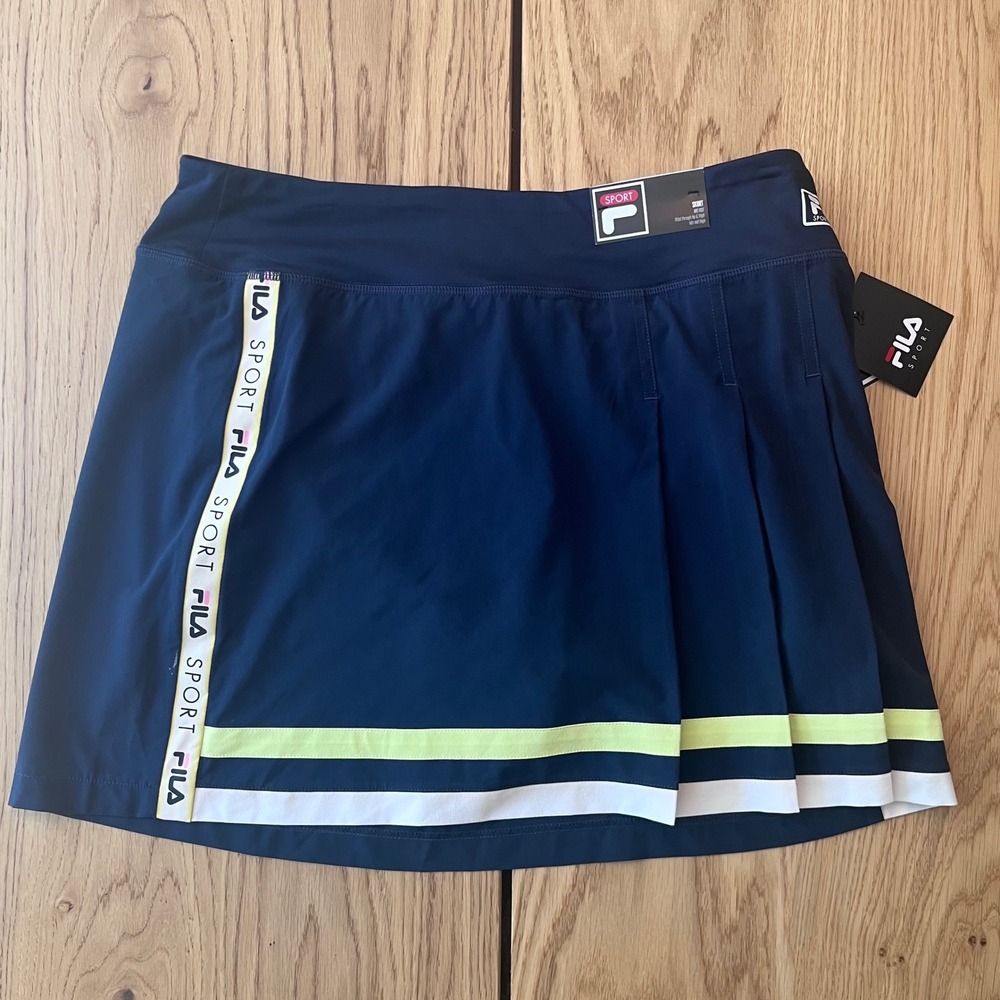 Fila Sport Pleated Athletic Skort Womens Size Medium Navy Blue Tennis Pickleball